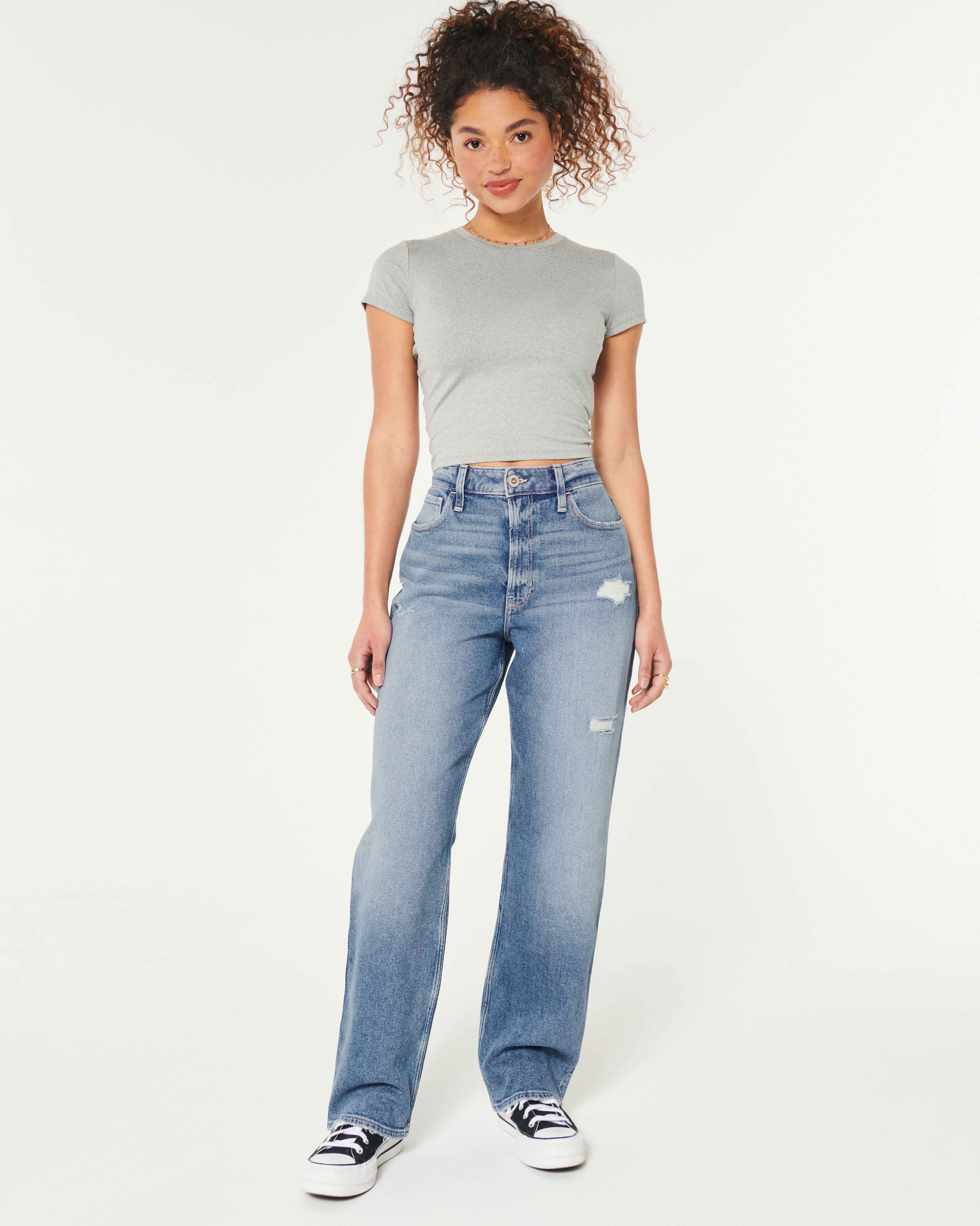 Hollister high waisted ripped outlet jeans