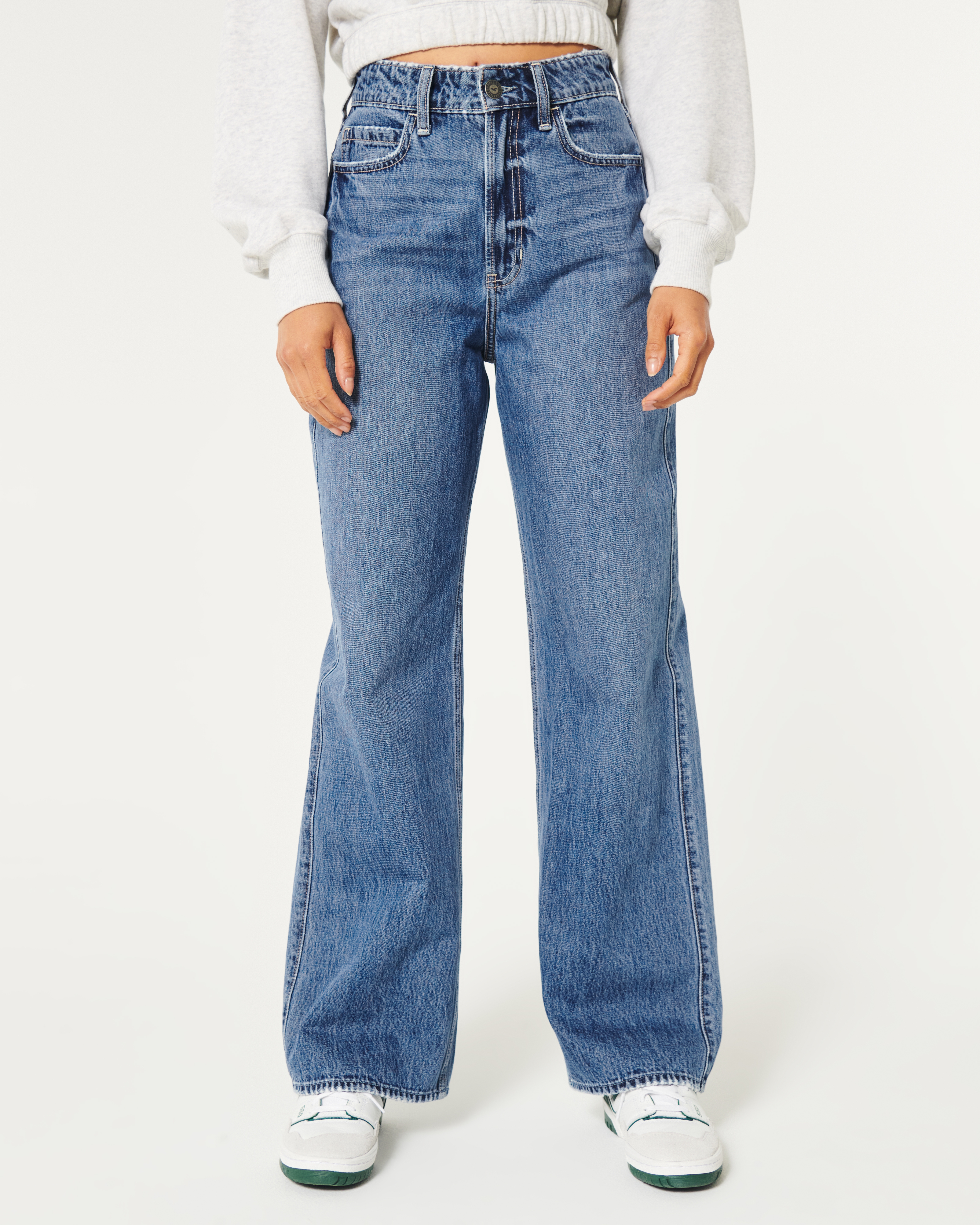 Ultra High-Rise Medium Wash Baggy Jeans