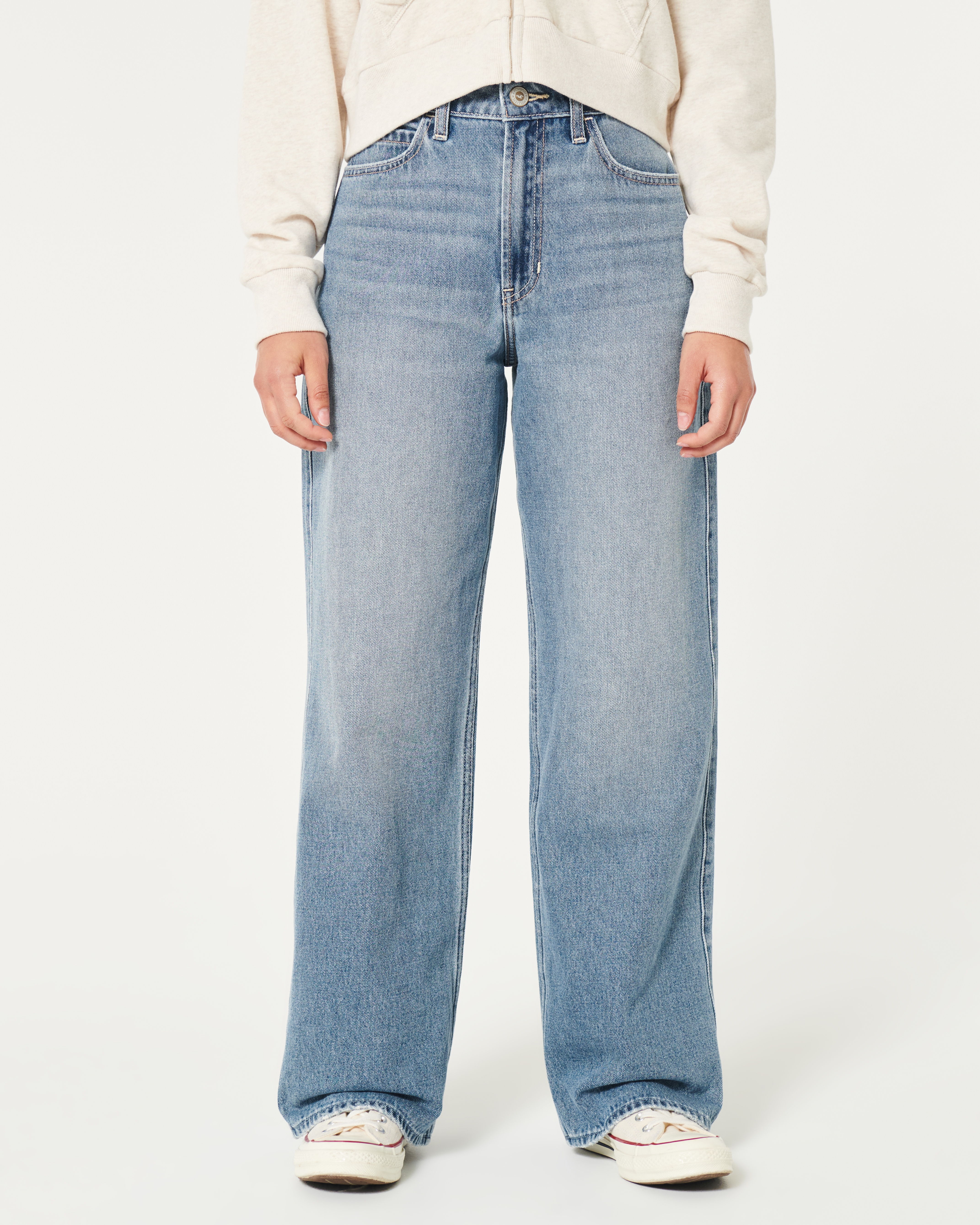 Ultra High-Rise Medium Wash Baggy Jeans
