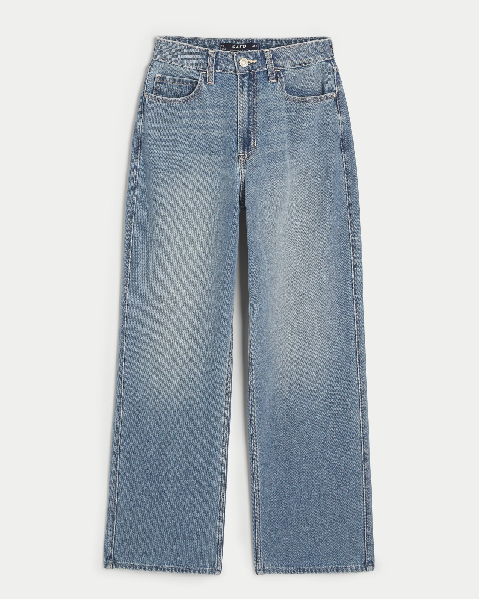 Women's Ultra High-Rise Medium Dark Wash Baggy Jeans