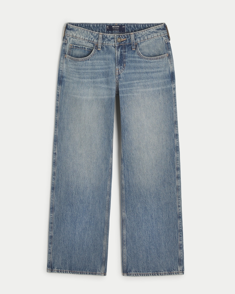 Contrast Stitch Low Rise Baggy Jeans