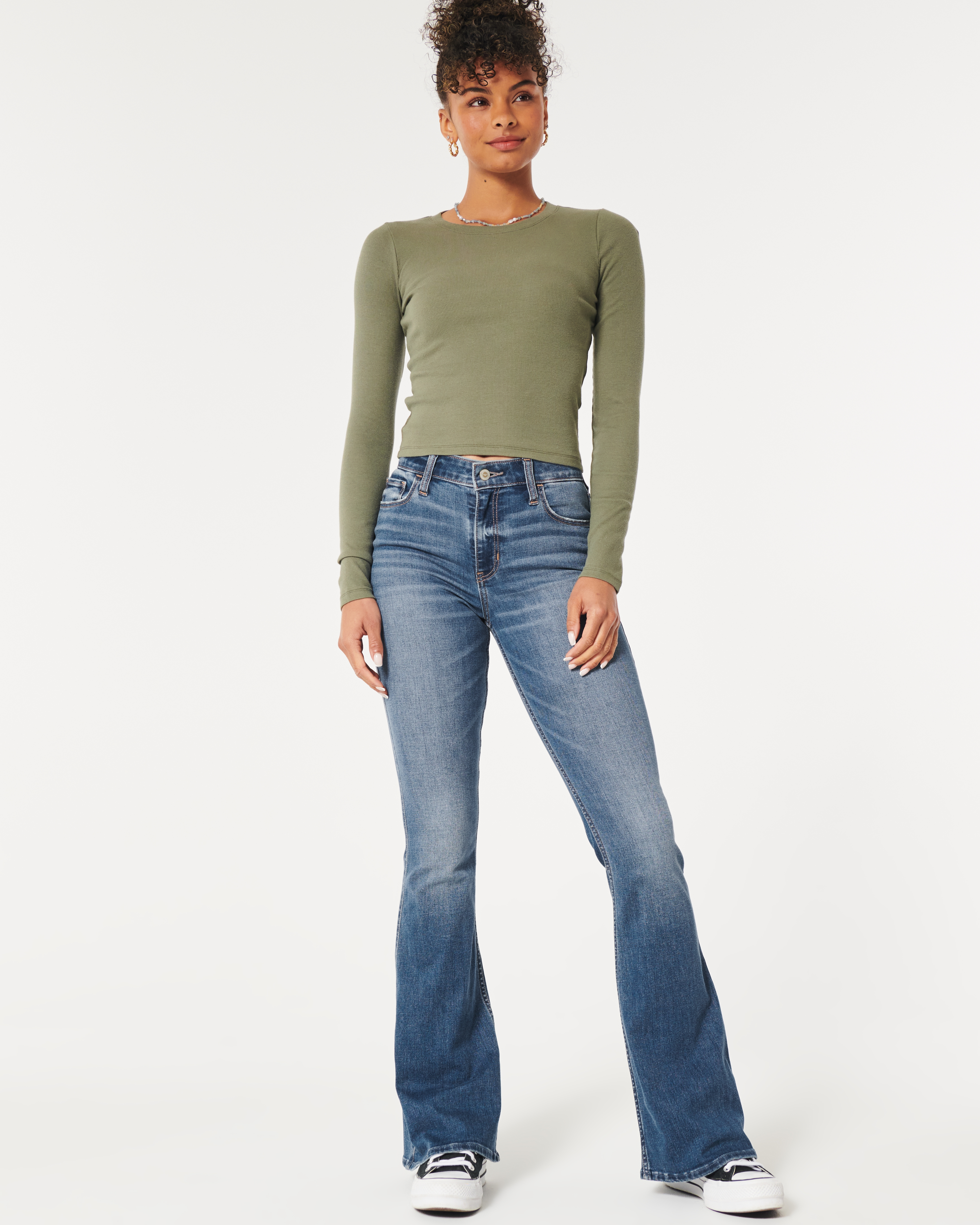 Hollister high waisted flare jeans online