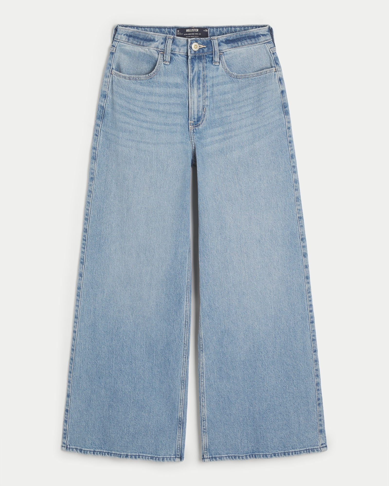 Hollister straight leg jeans in mid wash - ShopStyle