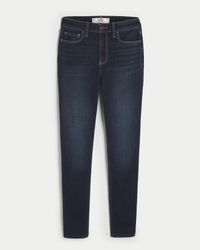 Women's Curvy High-Rise Ripped Black Super Skinny Jeans ...