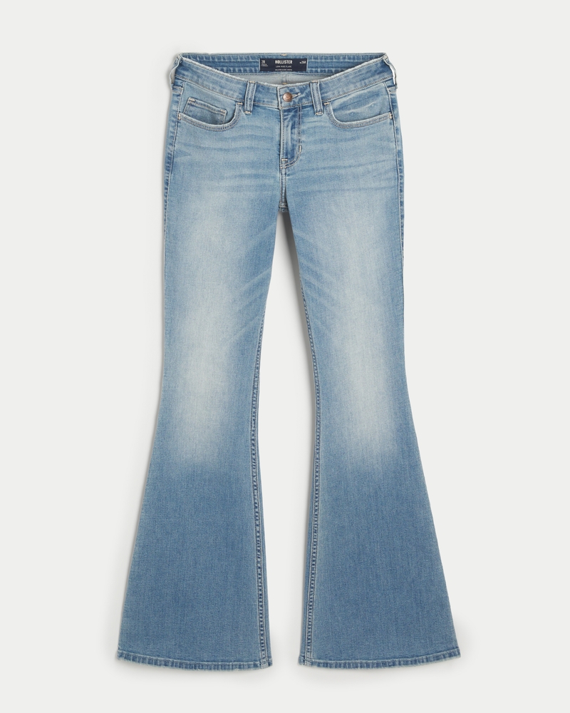 Low-Rise Medium Wash Flare Jeans