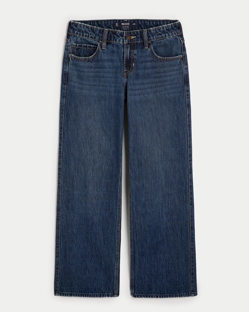 Low-Rise Medium Wash Baggy Jeans