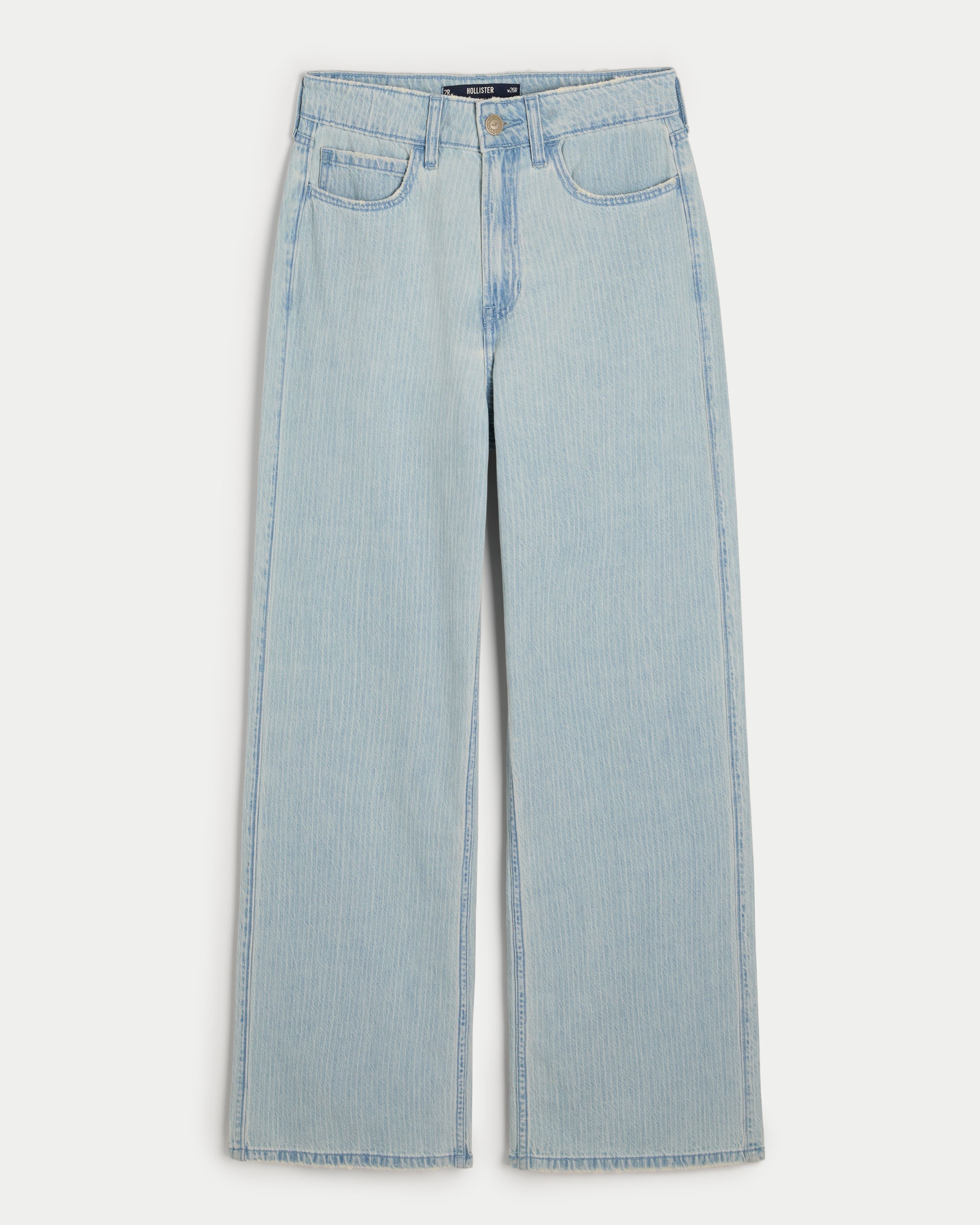 Ultra High-Rise Lightweight Light Wash Striped Baggy Jeans