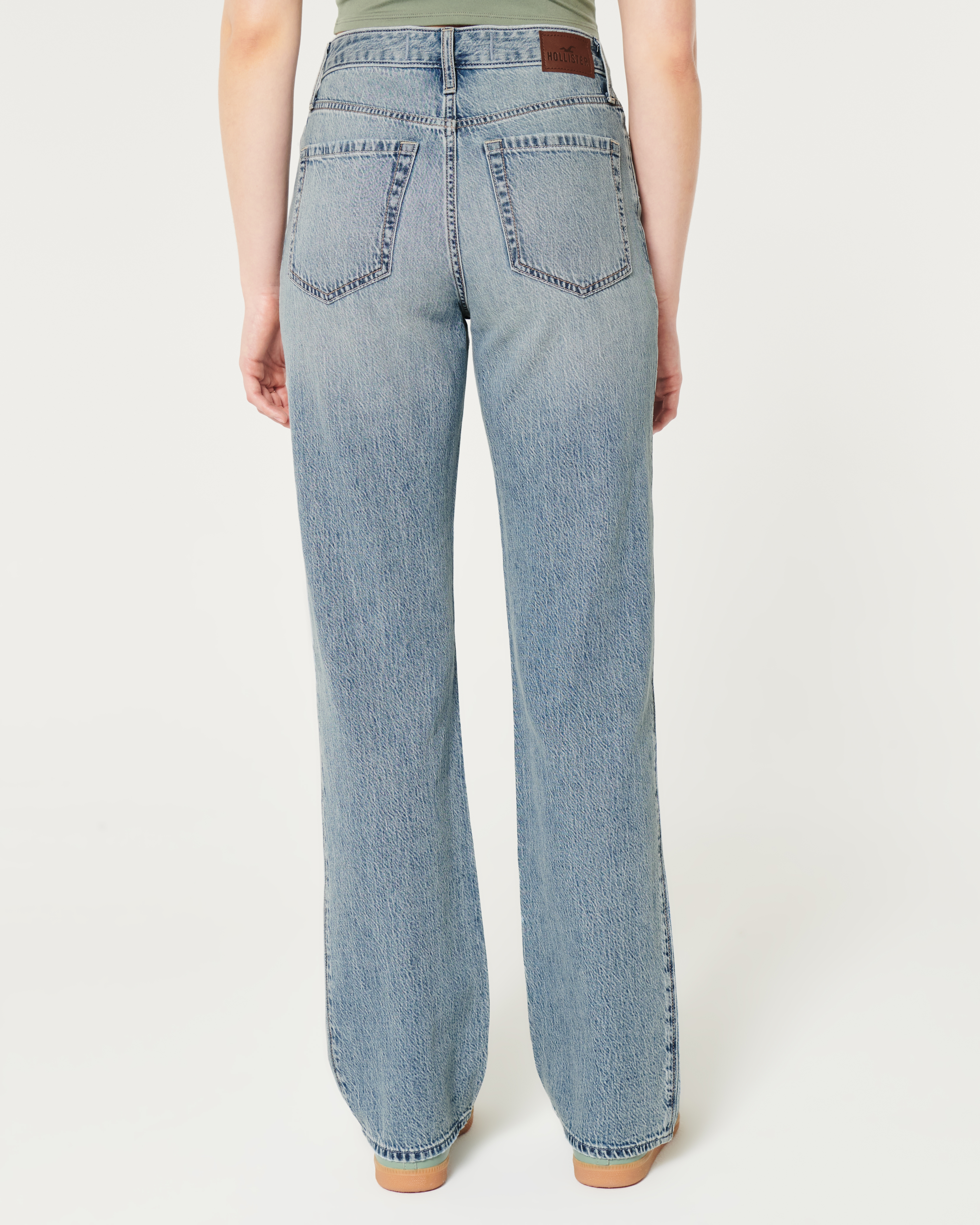 Ultra High-Rise Lightweight Medium Wash Ripped Dad Jeans
