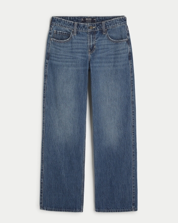 Women's Low-Rise Medium Wash Baggy Jeans | Women's | HollisterCo.com