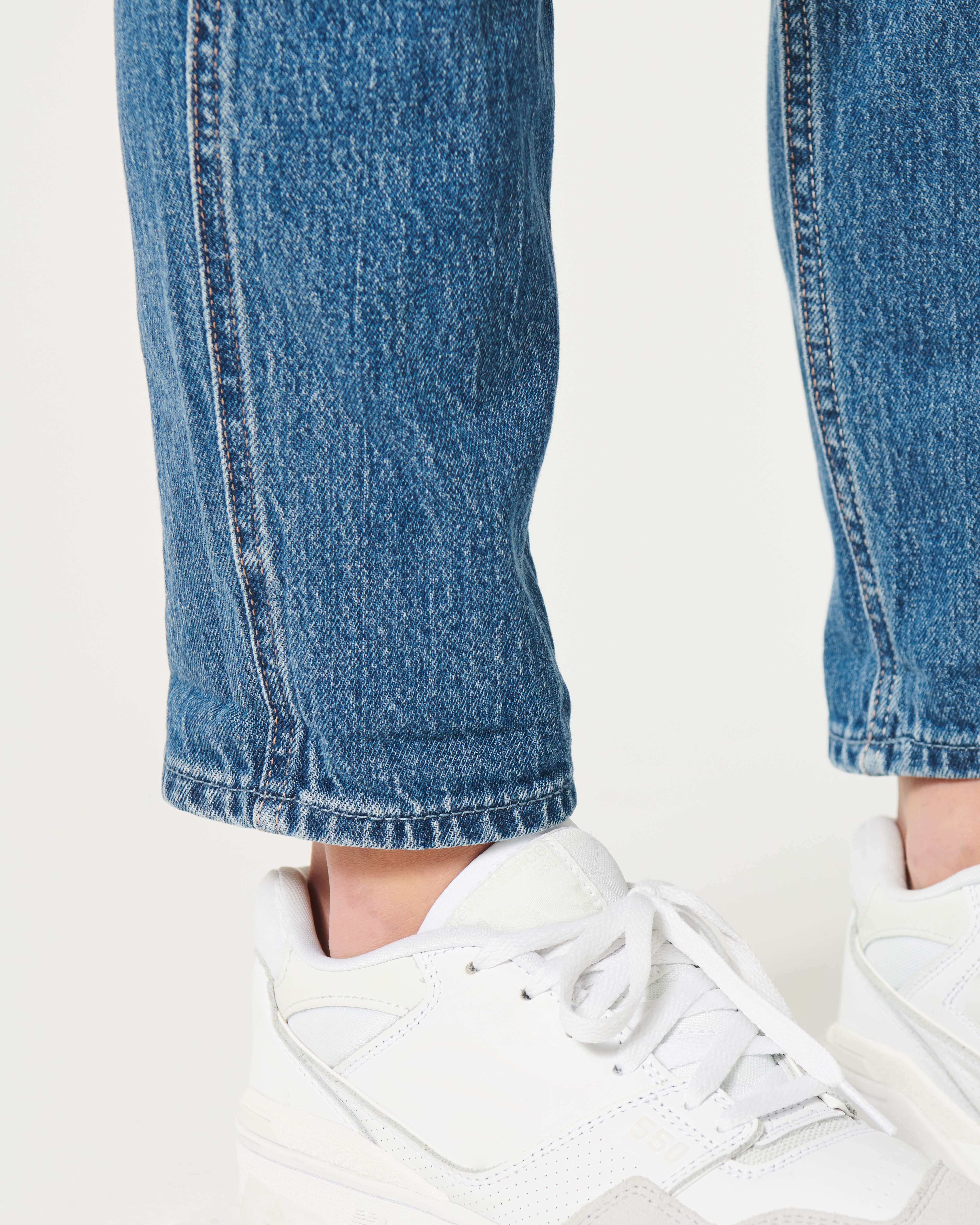 Ultra High-Rise Ripped Medium Wash Mom Jeans