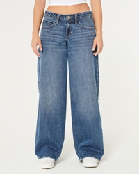 Women's Low-Rise Medium Wash Super Baggy Jeans