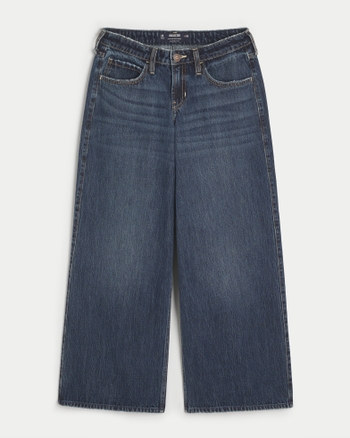 Women's Low-Rise Dark Wash Super Baggy Jeans | Women's Bottoms ...