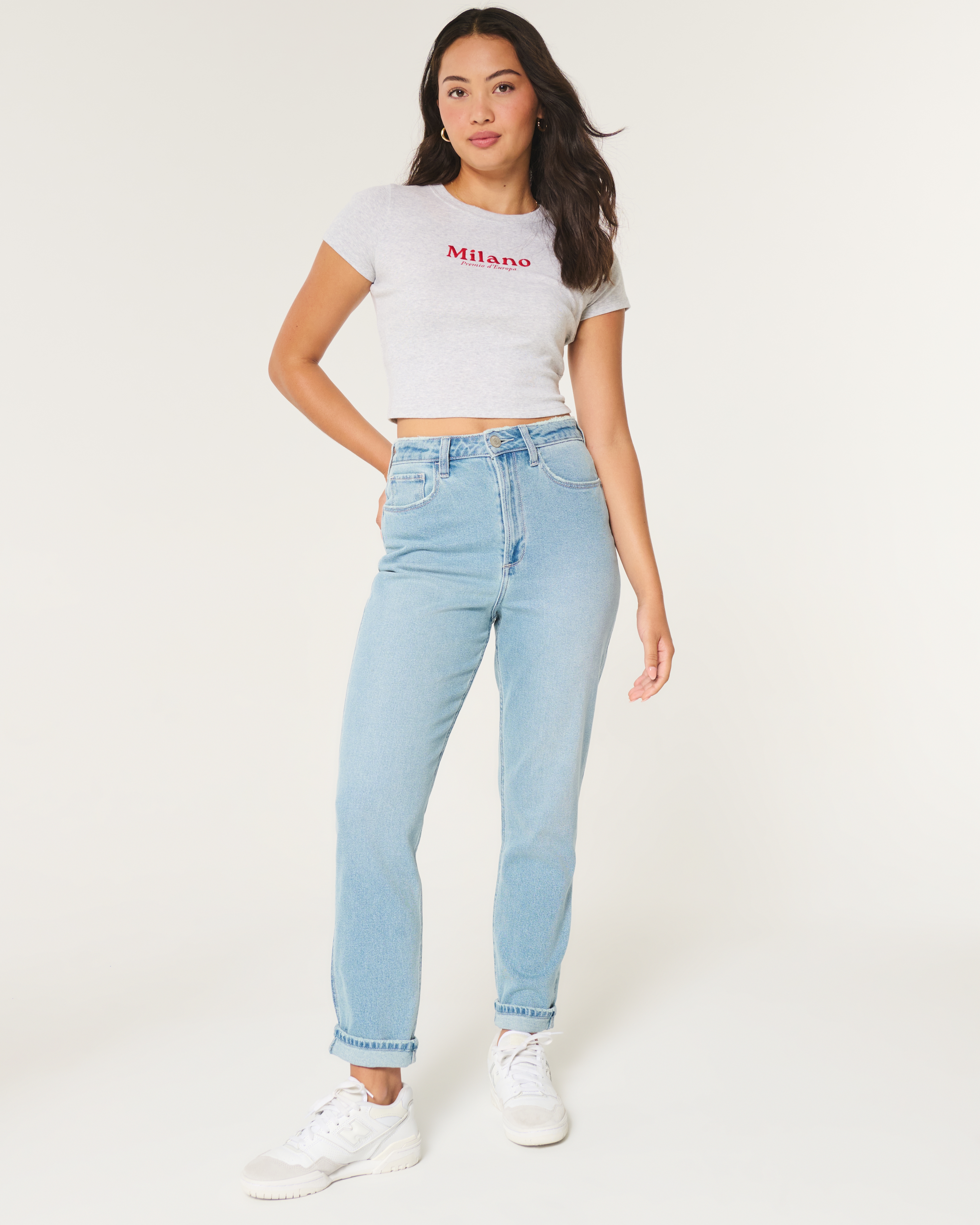 Curvy Ultra High-Rise Light Wash Mom Jeans