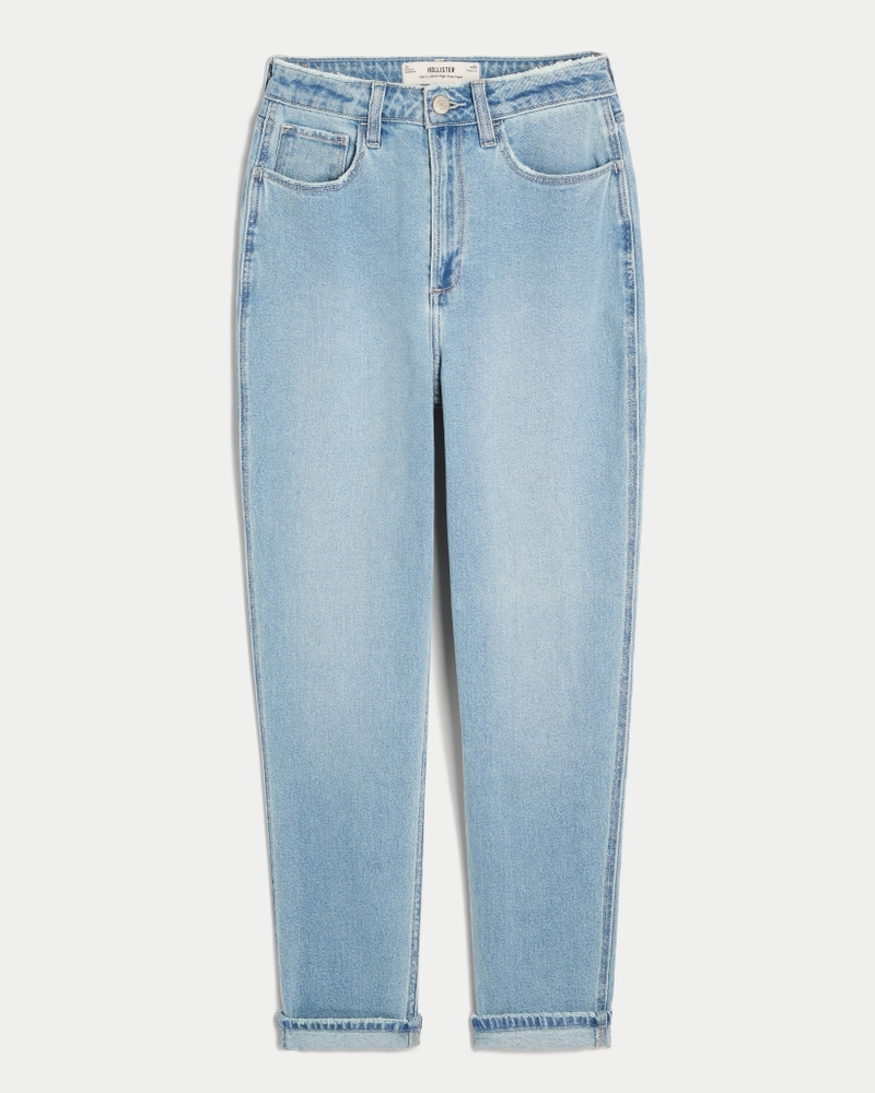 Women's Curvy Ultra High-Rise Light Wash Mom Jeans Women's