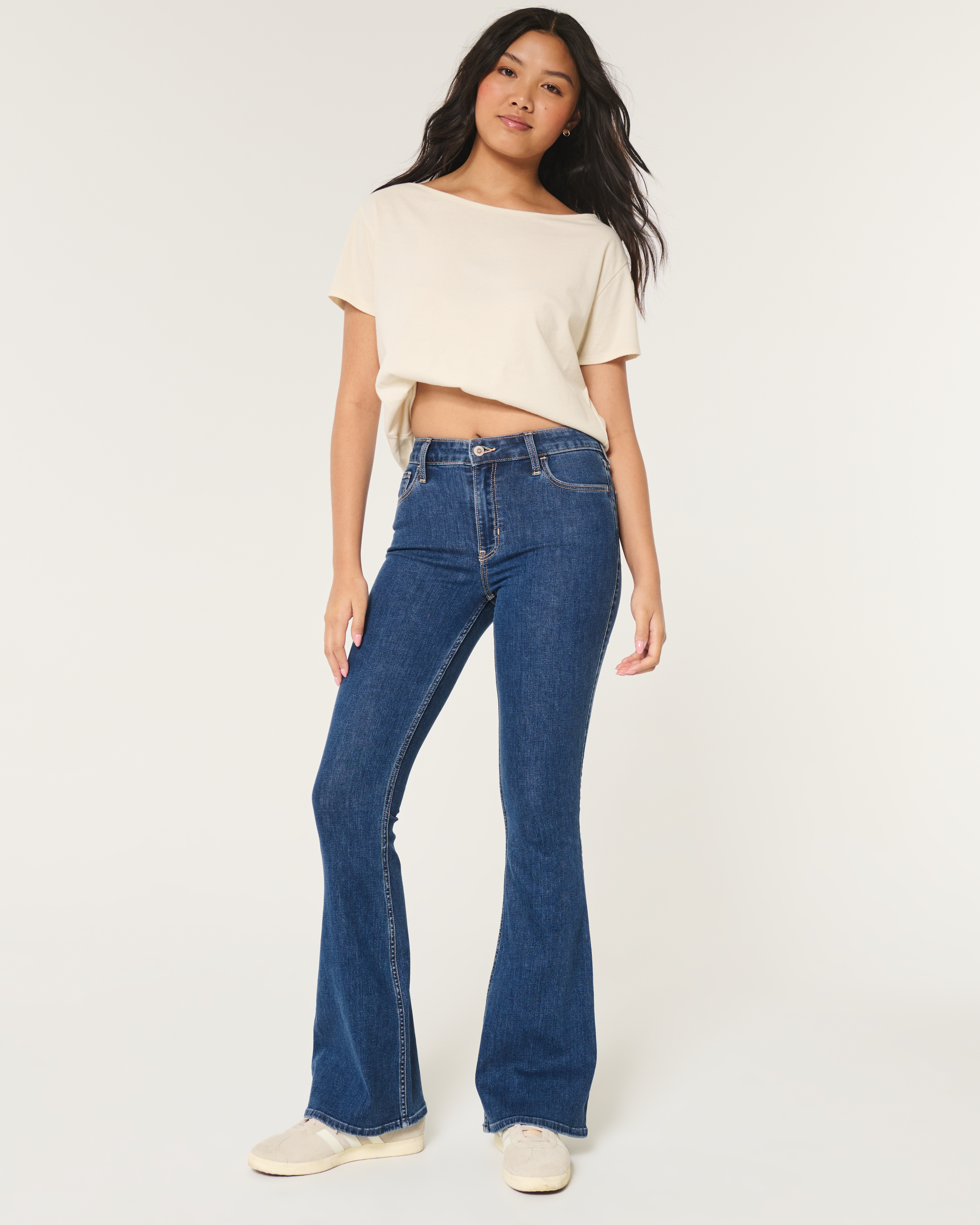 High-Rise Dark Wash Flare Jeans