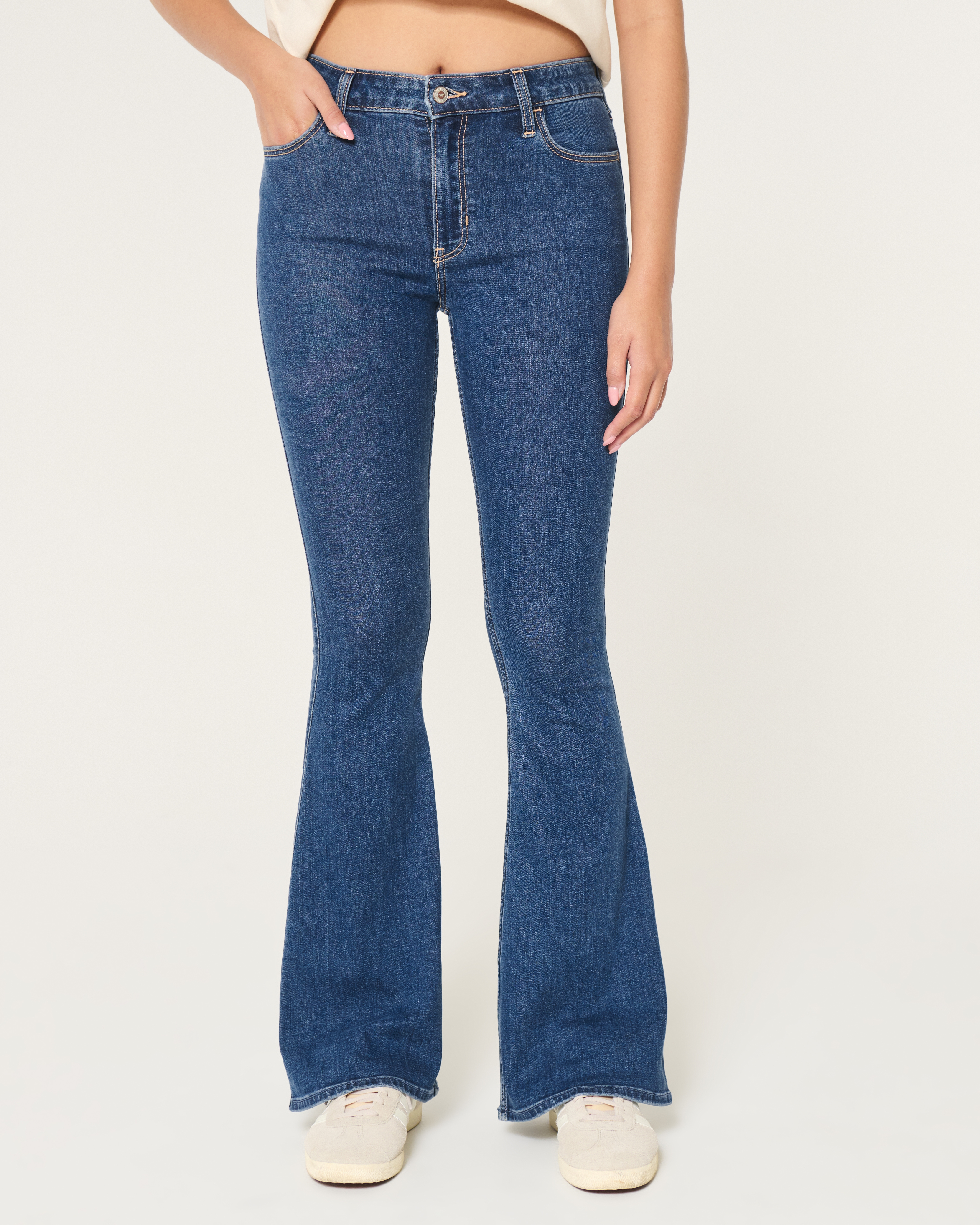 High-Rise Dark Wash Flare Jeans