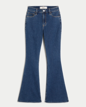 Women's High-Rise Dark Wash Flare Jeans | Women's Bottoms | HollisterCo.com