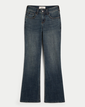 Women s Mid Rise Dark Wash Relaxed Boot Jeans Women s Sale HollisterCo
