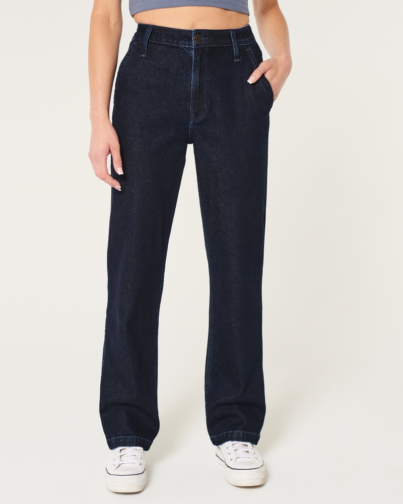 Ultra High-Rise Washed Black Dad Jeans