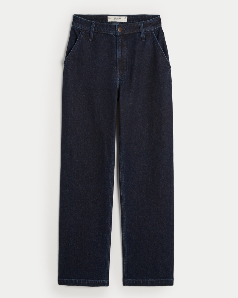 Ultra High-Rise Washed Black Dad Jeans