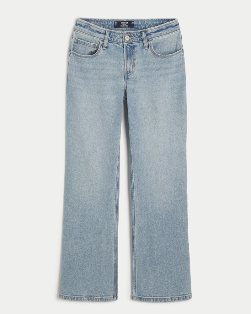 Hollister Boyfriend Patchwork Jeans In Light Wash Blue for Women