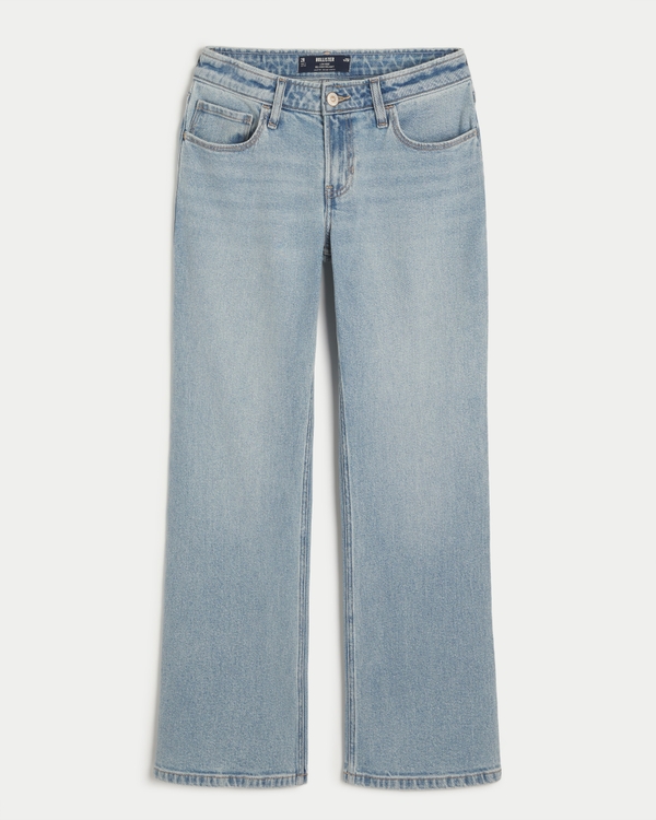 Low-Rise Light Wash Relaxed Straight Jeans, Light Wash