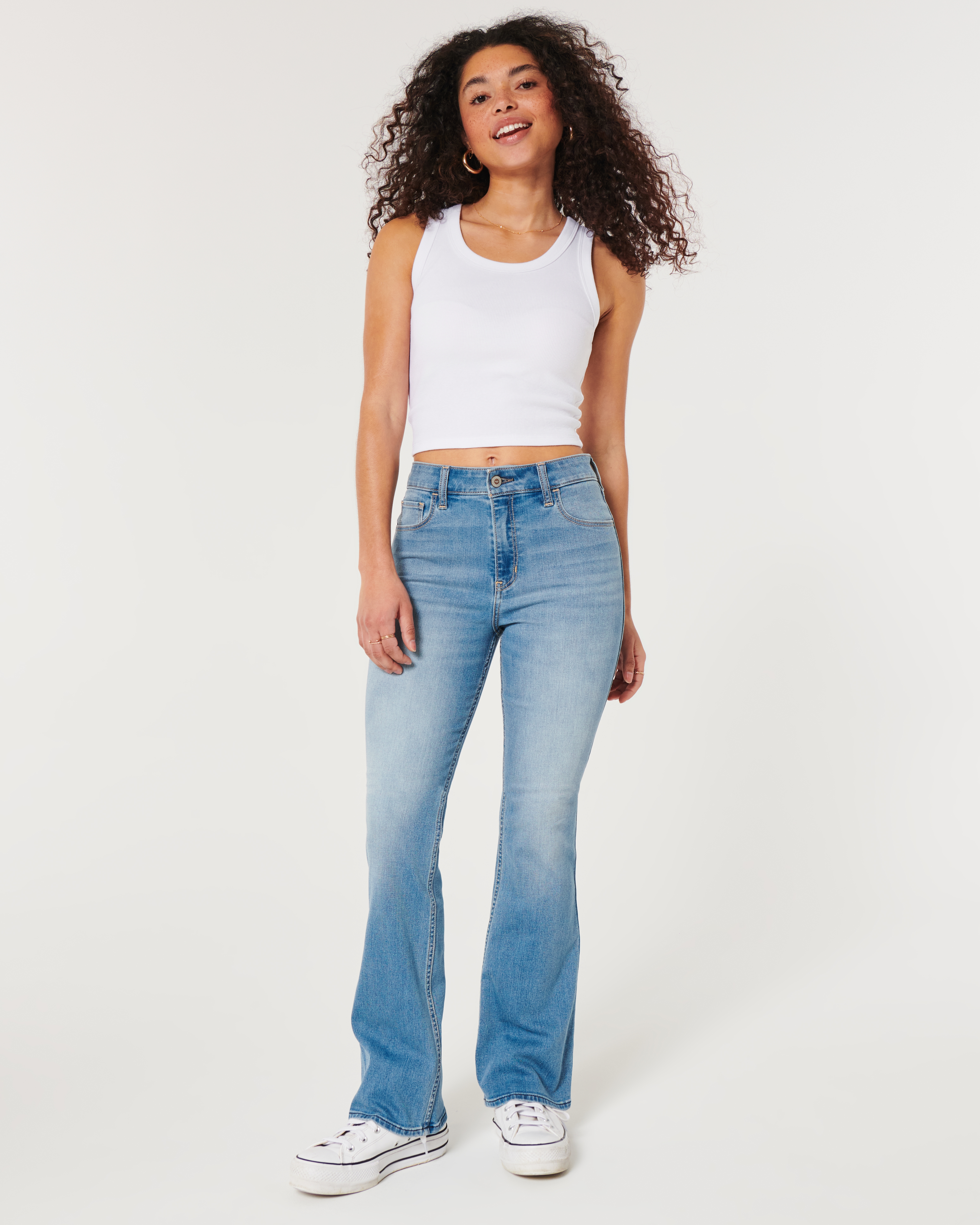 High-Rise Ripped Medium Wash Boot Jeans