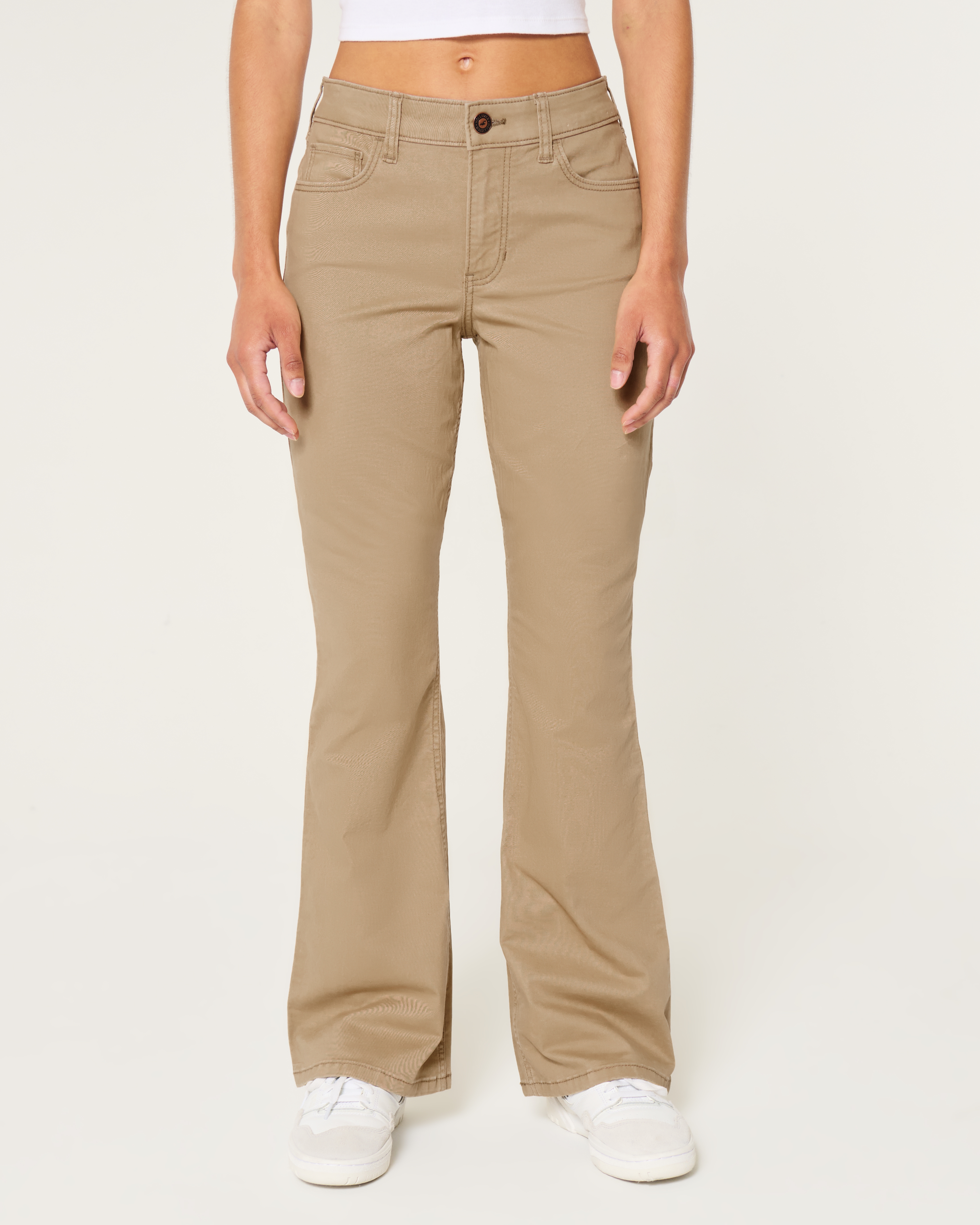 Hollister girl khaki pants best sale