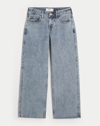 Women's Low-Rise Medium Wash Baggy Jeans | Women's Clearance | HollisterCo.com