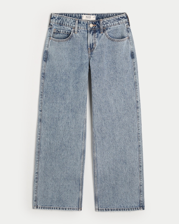 Low-Rise Medium Wash Baggy Jeans