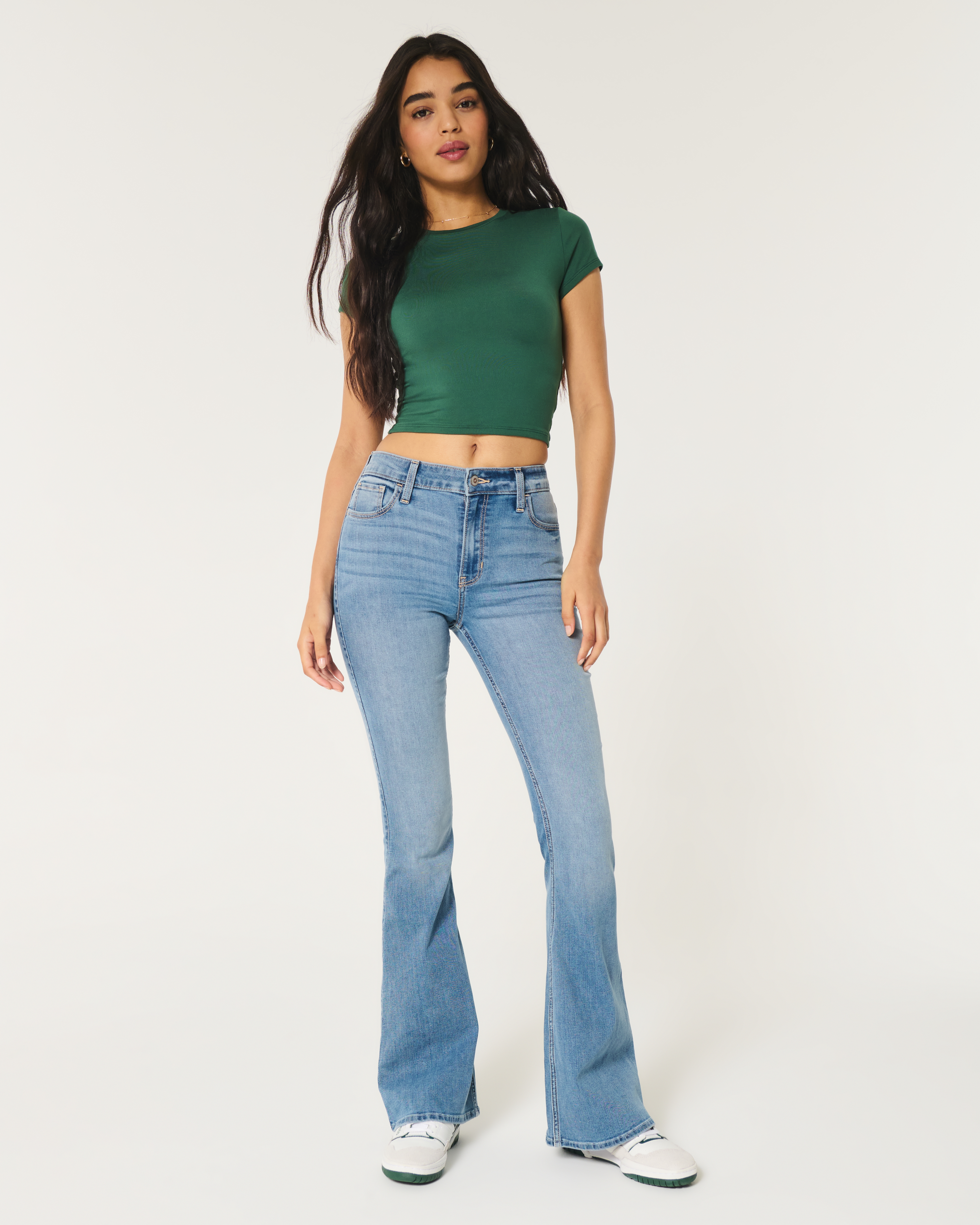 High-Rise Medium Wash Flare Jeans
