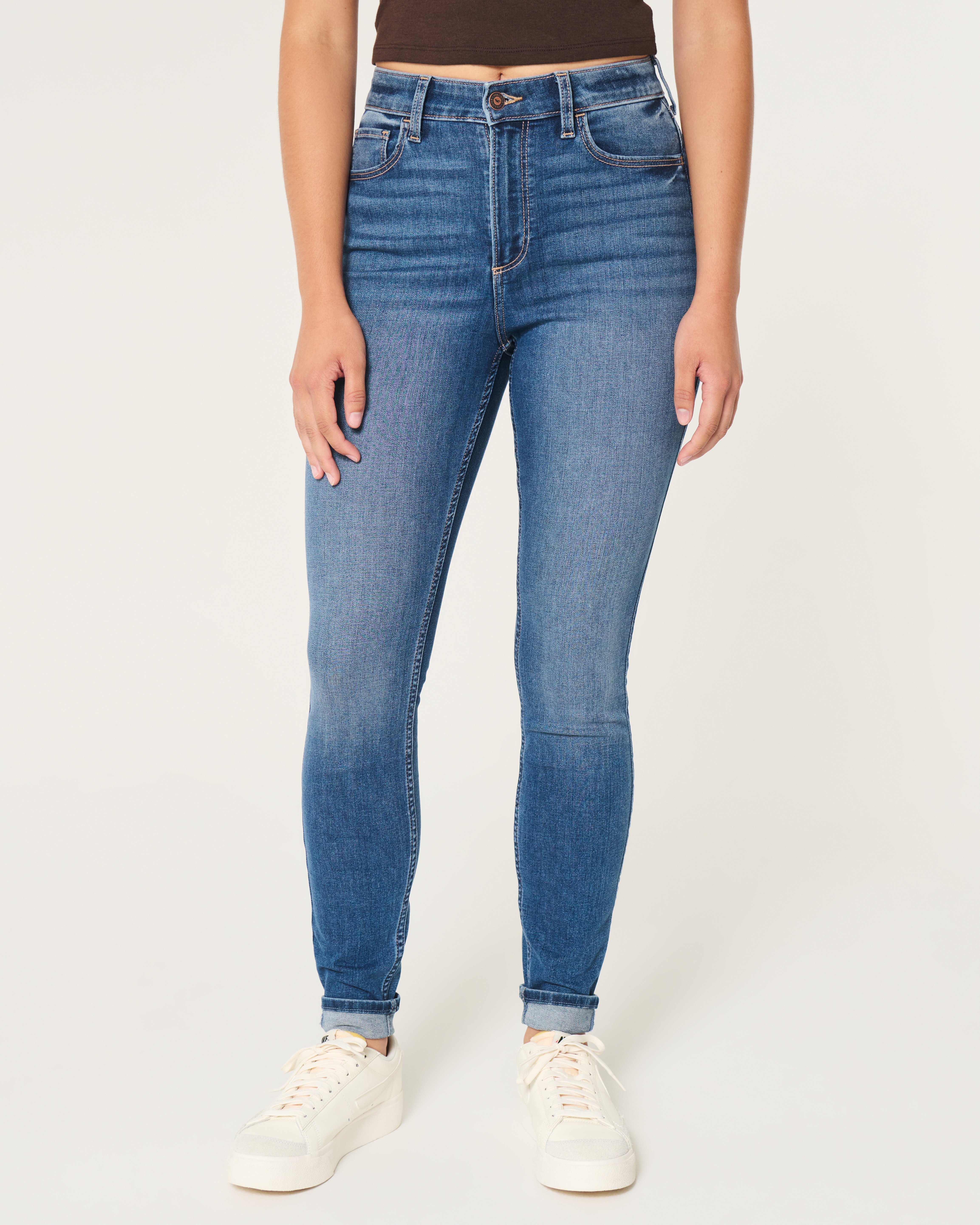 Curvy High-Rise Dark Wash Super Skinny Jeans