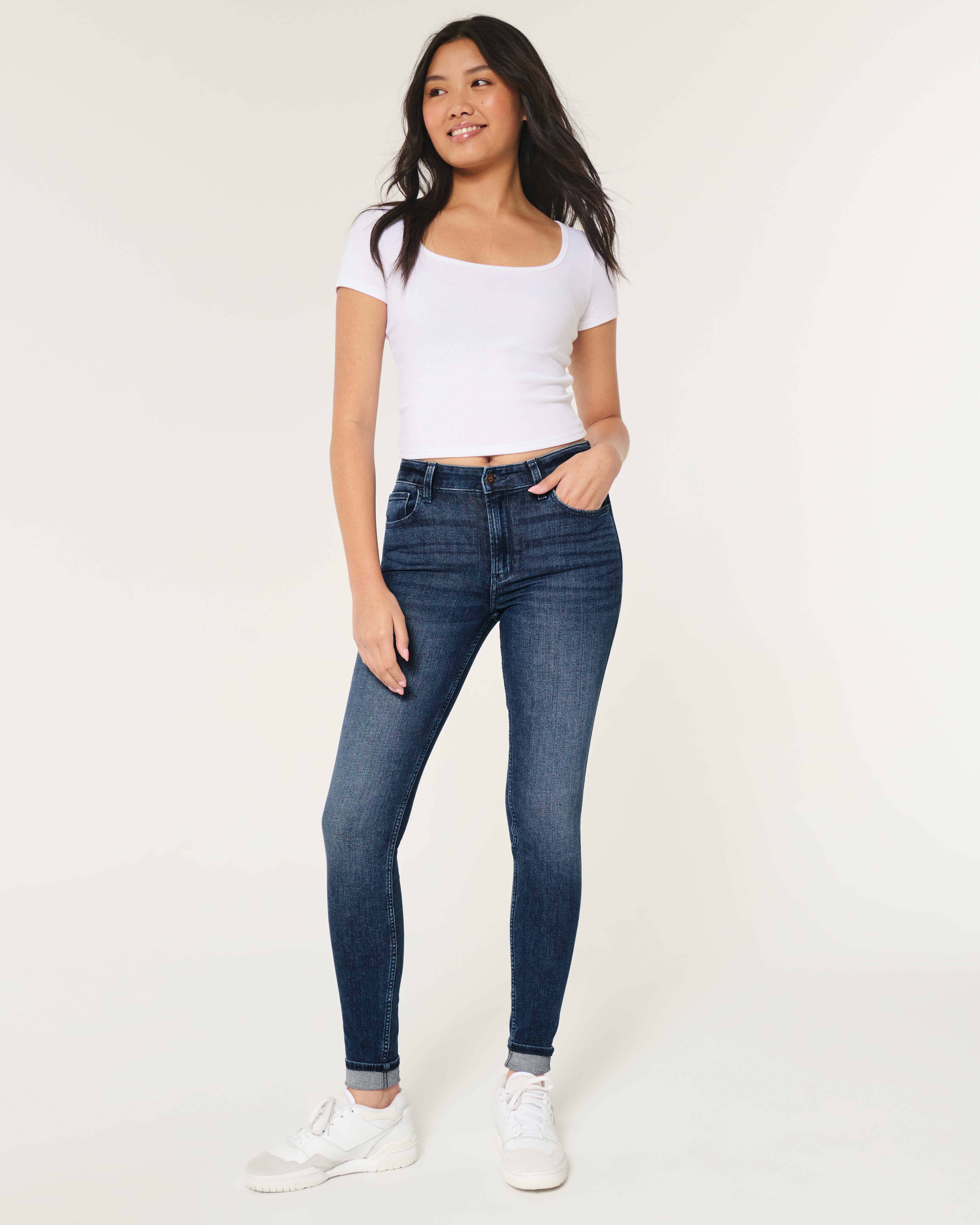 High-Rise Medium Wash Super Skinny Jeans
