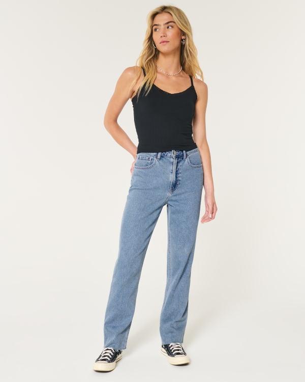 Ultra High-Rise Medium Wash 90s Straight Jeans, Medium