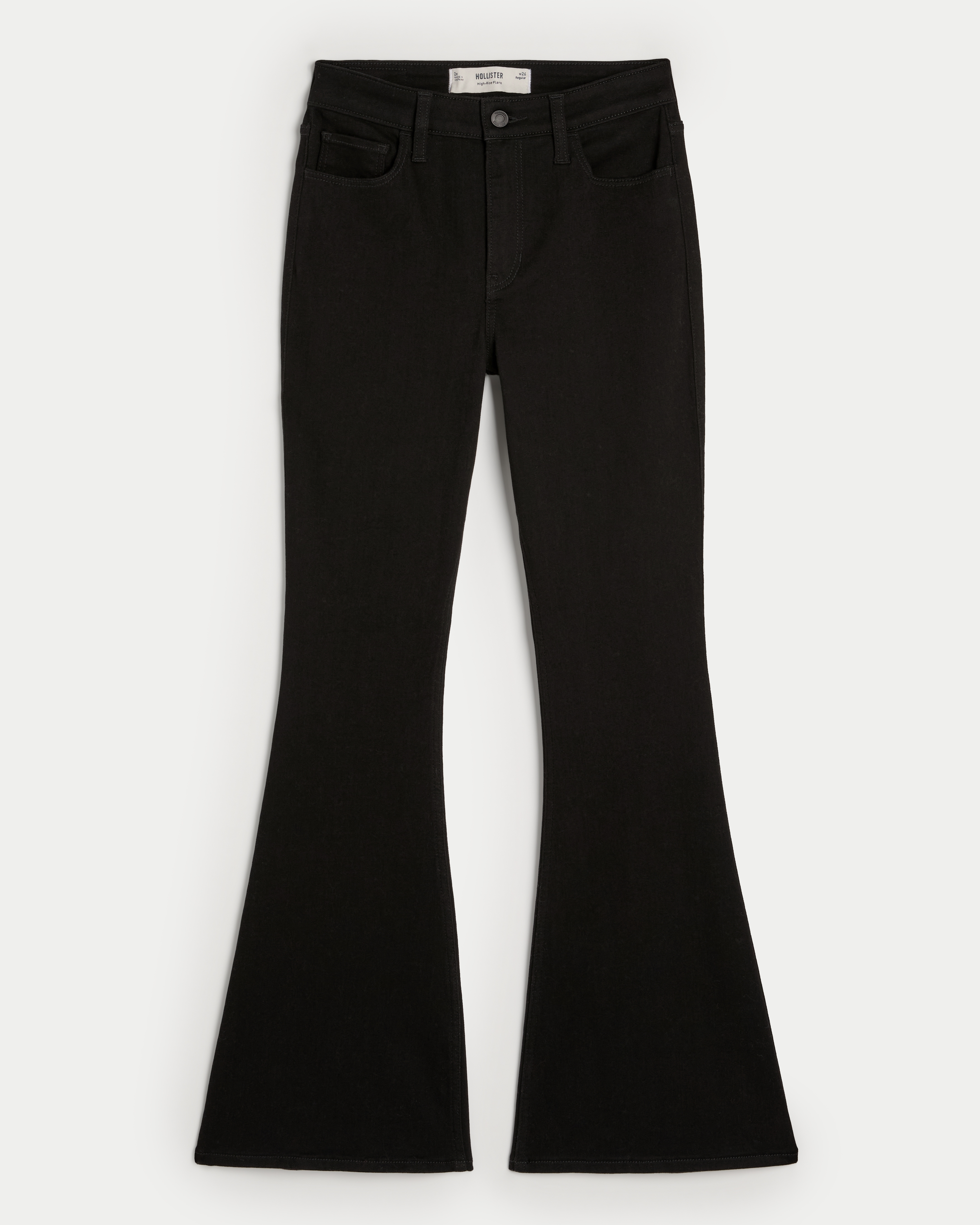 Women s High Rise Black Flare Jeans Women s New Arrivals HollisterCo