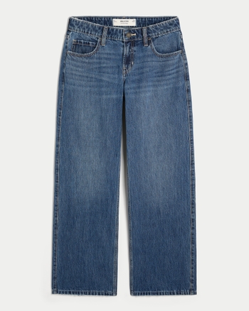 Women's Low-Rise Dark Wash Baggy Jeans | Women's Bottoms