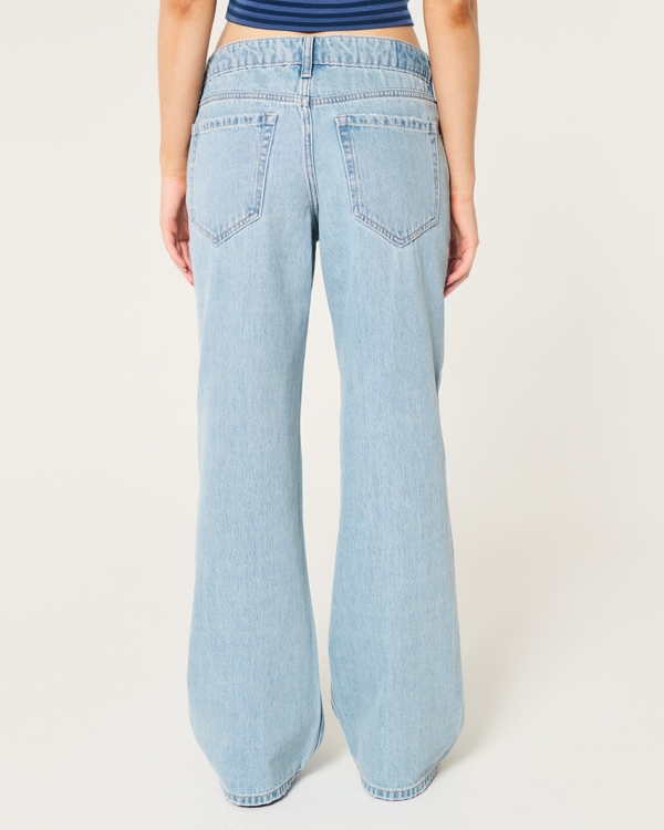 Low Rise Baggy-Jeans in mittlerer Waschung mit Rissen, Helle Waschung view 2
