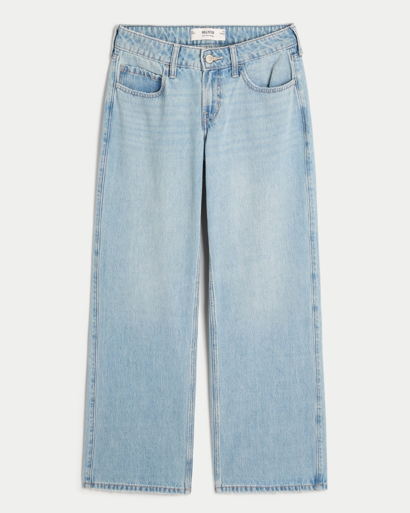 Low Rise Baggy-Jeans mittlerer Waschung mit Rissen