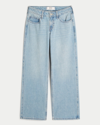 Women's Low-Rise Medium Wash Baggy Jeans | Women's Bottoms | HollisterCo.com