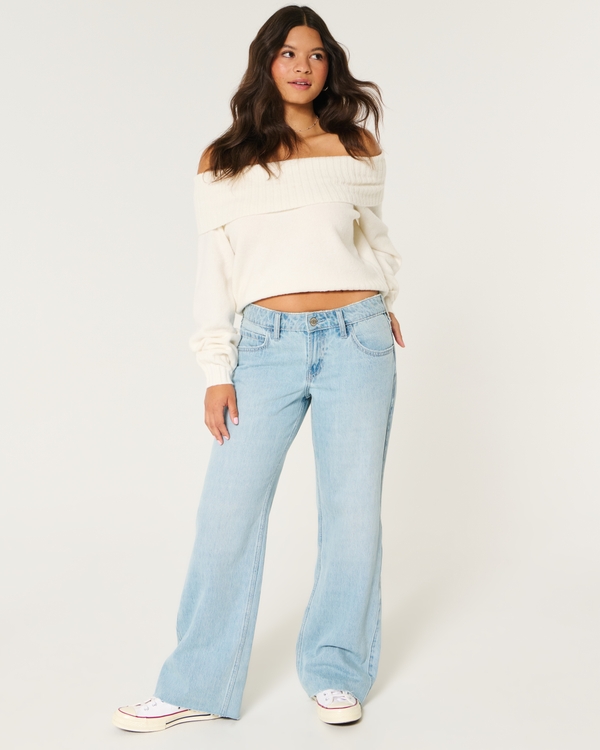 Low-Rise Light Wash Baggy Jeans, Light