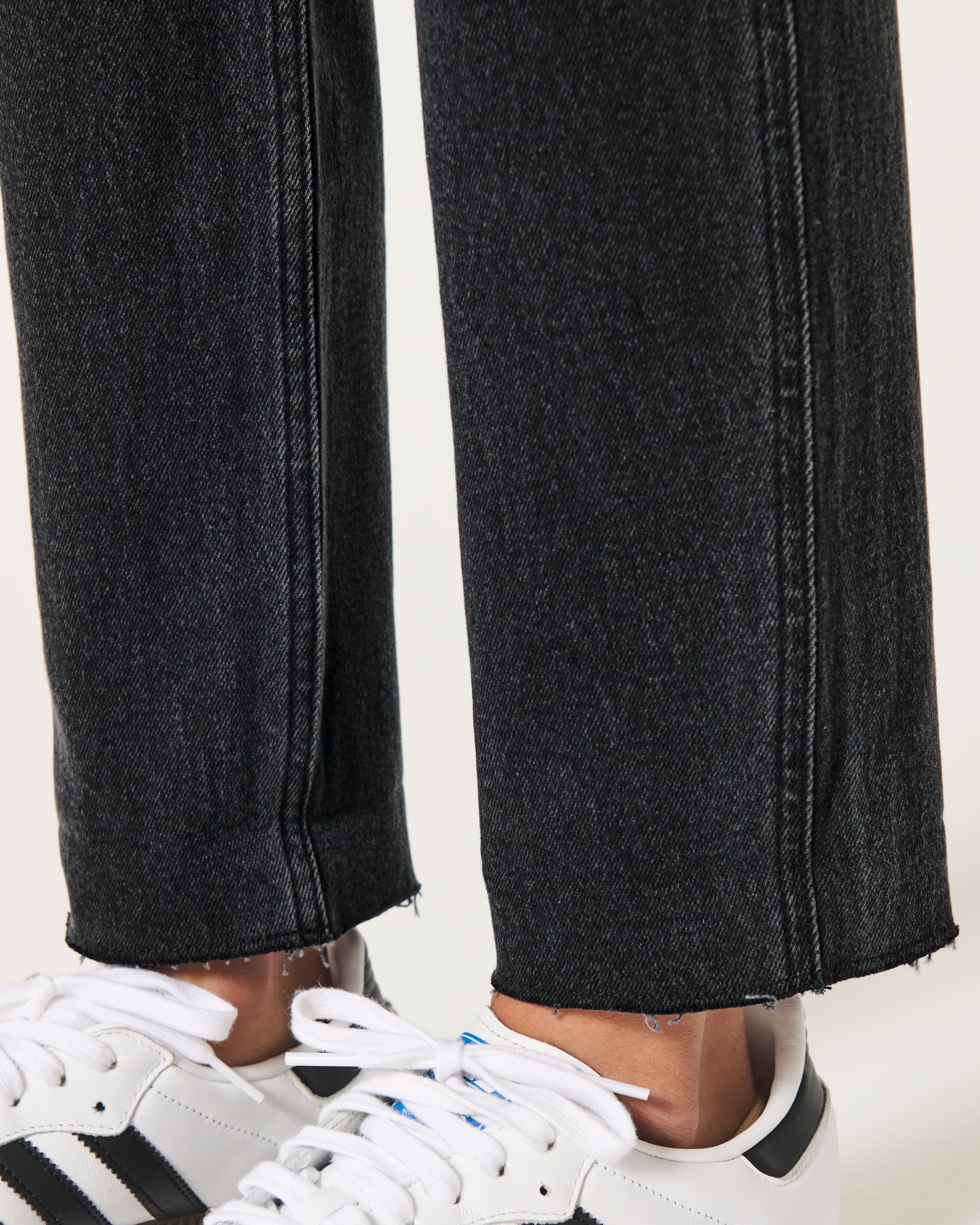 Ultra High-Rise Washed Black Mom Jeans