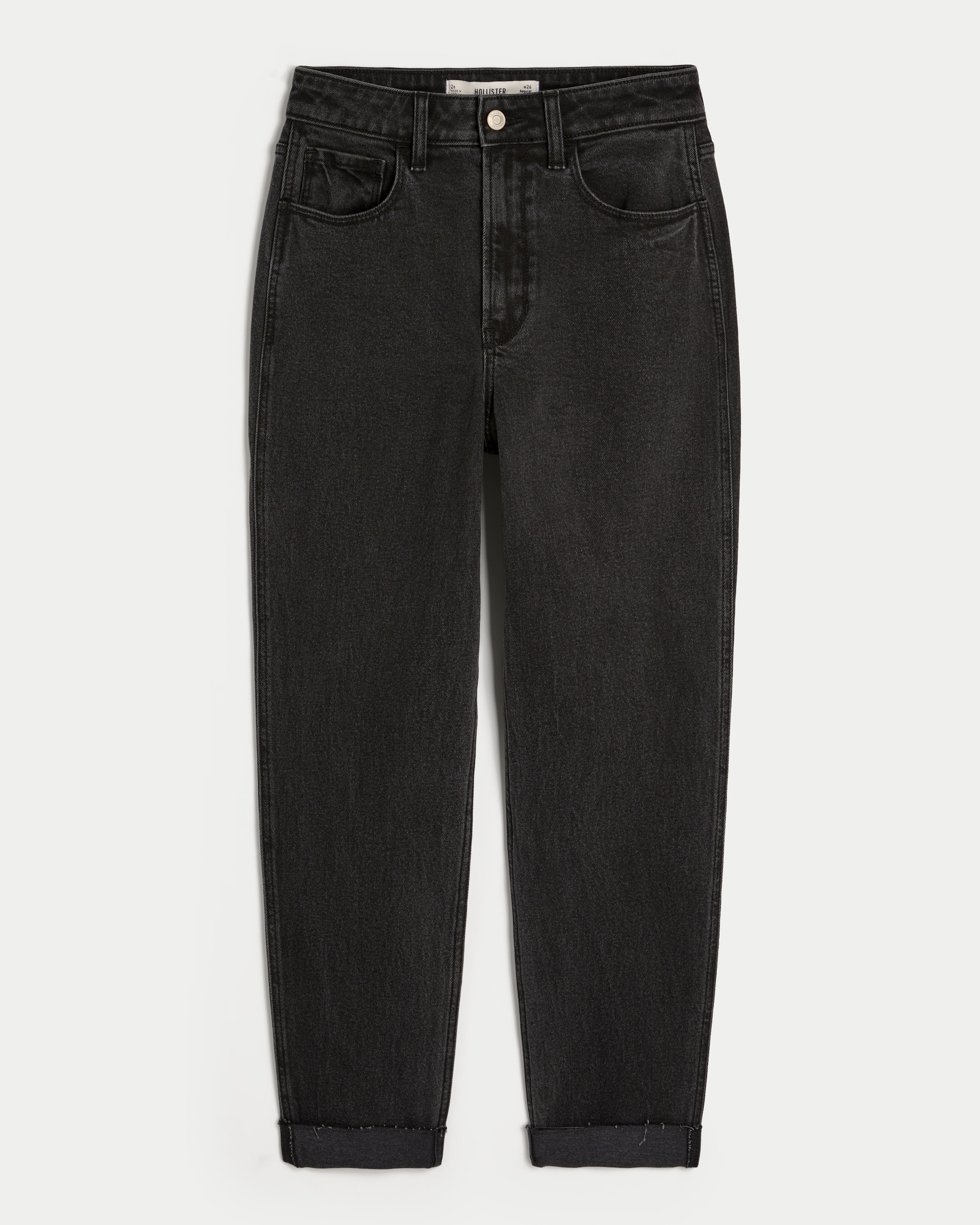 Ultra High-Rise Washed Black Mom Jeans