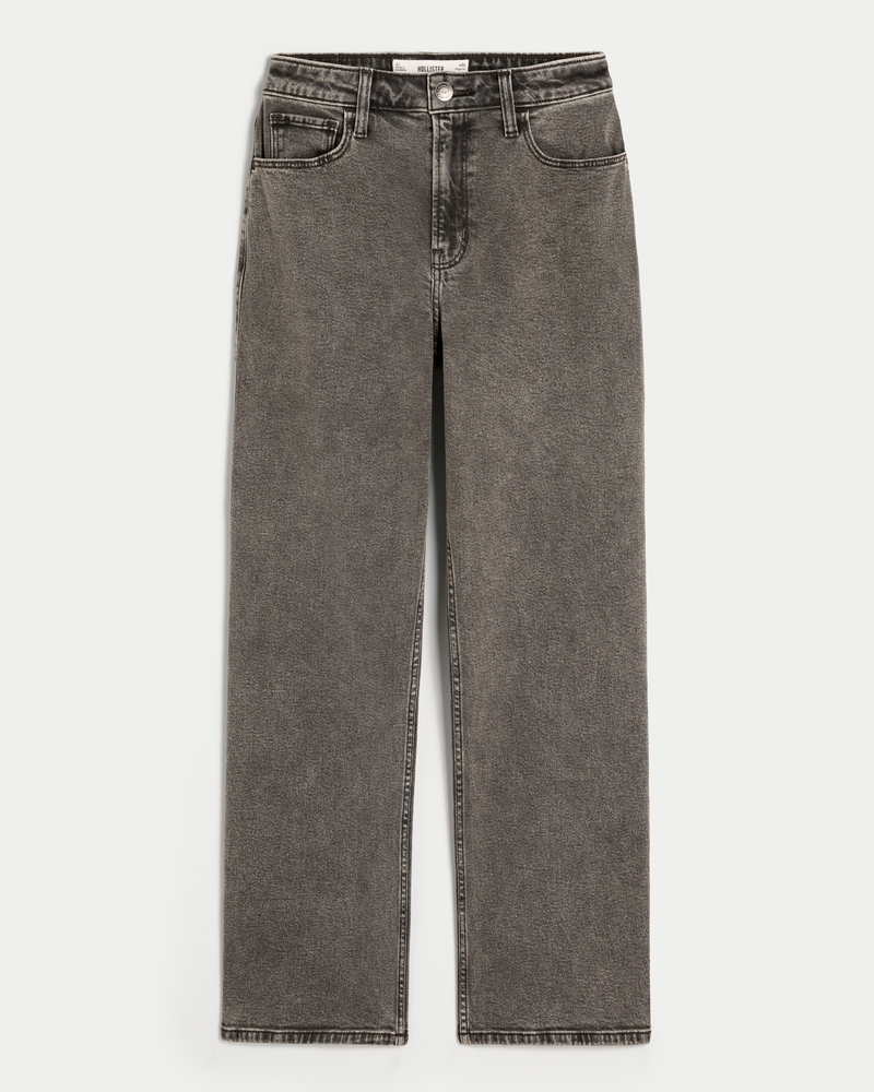 Ultra High-Rise Washed Black Dad Jeans