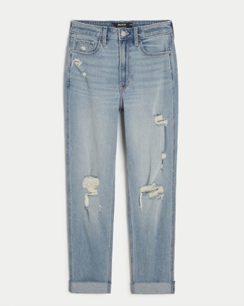 Hollister ripped mom jeans online