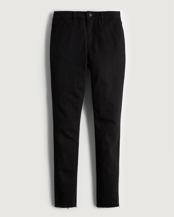 Curvy High-Rise Black Jean Leggings, Black view 1