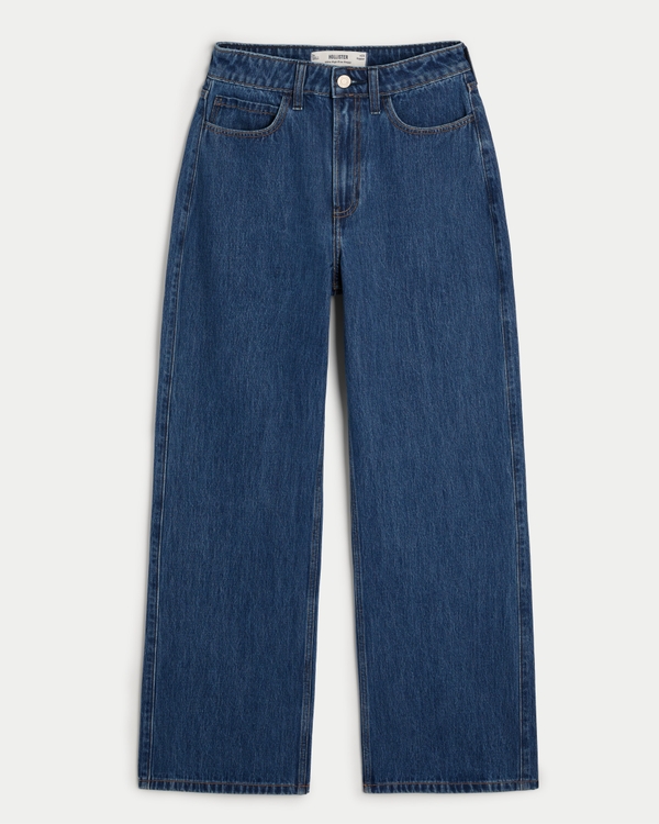 Ultra High-Rise Medium Wash Baggy Jeans, Medium Rinse