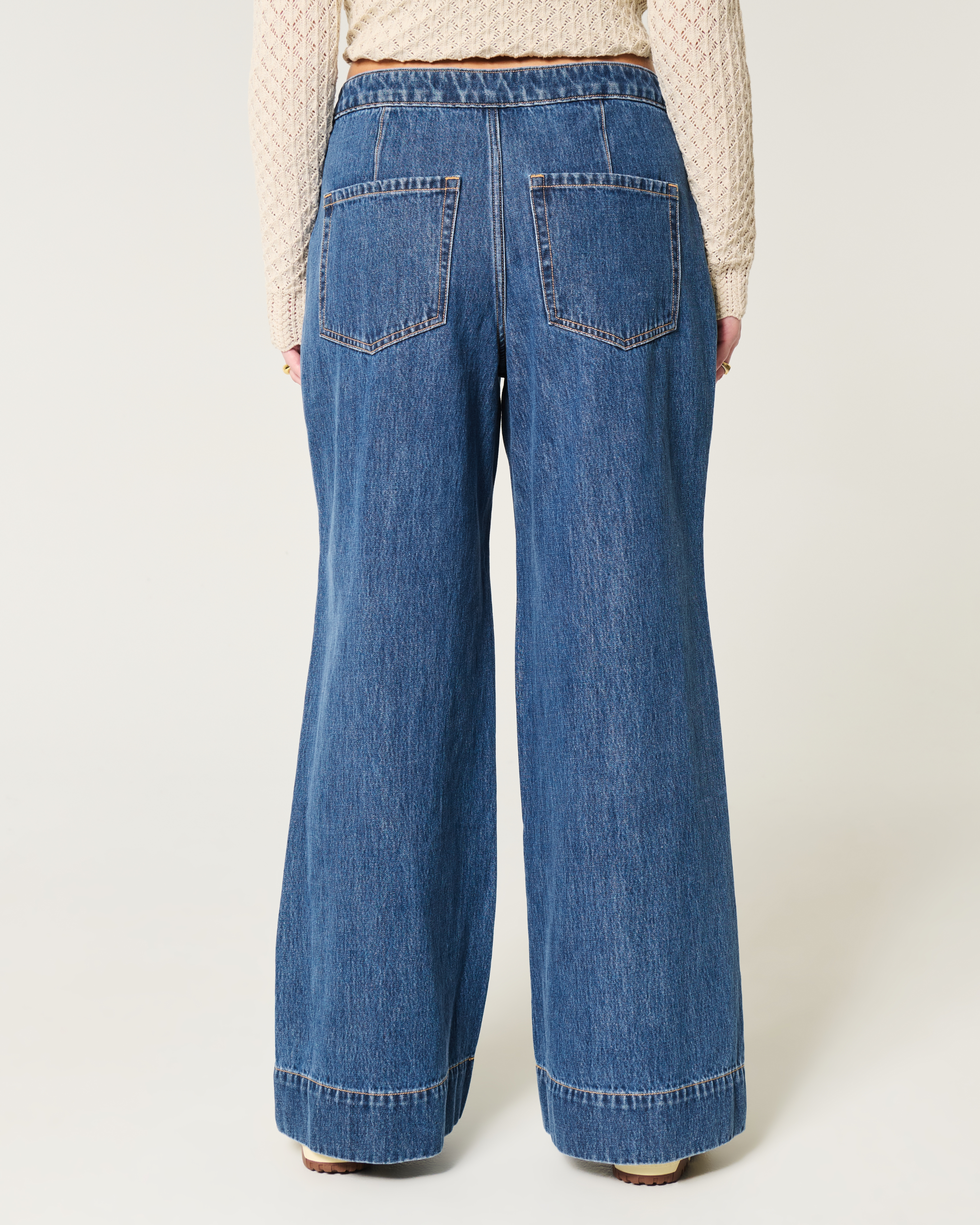 Ultra High-Rise Medium Wash Wide-Leg Jeans