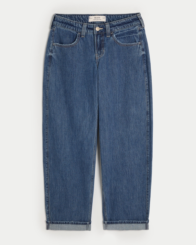 Women s Low Rise Medium Wash Tapered Baggy Jeans Women s Bottoms HollisterCo