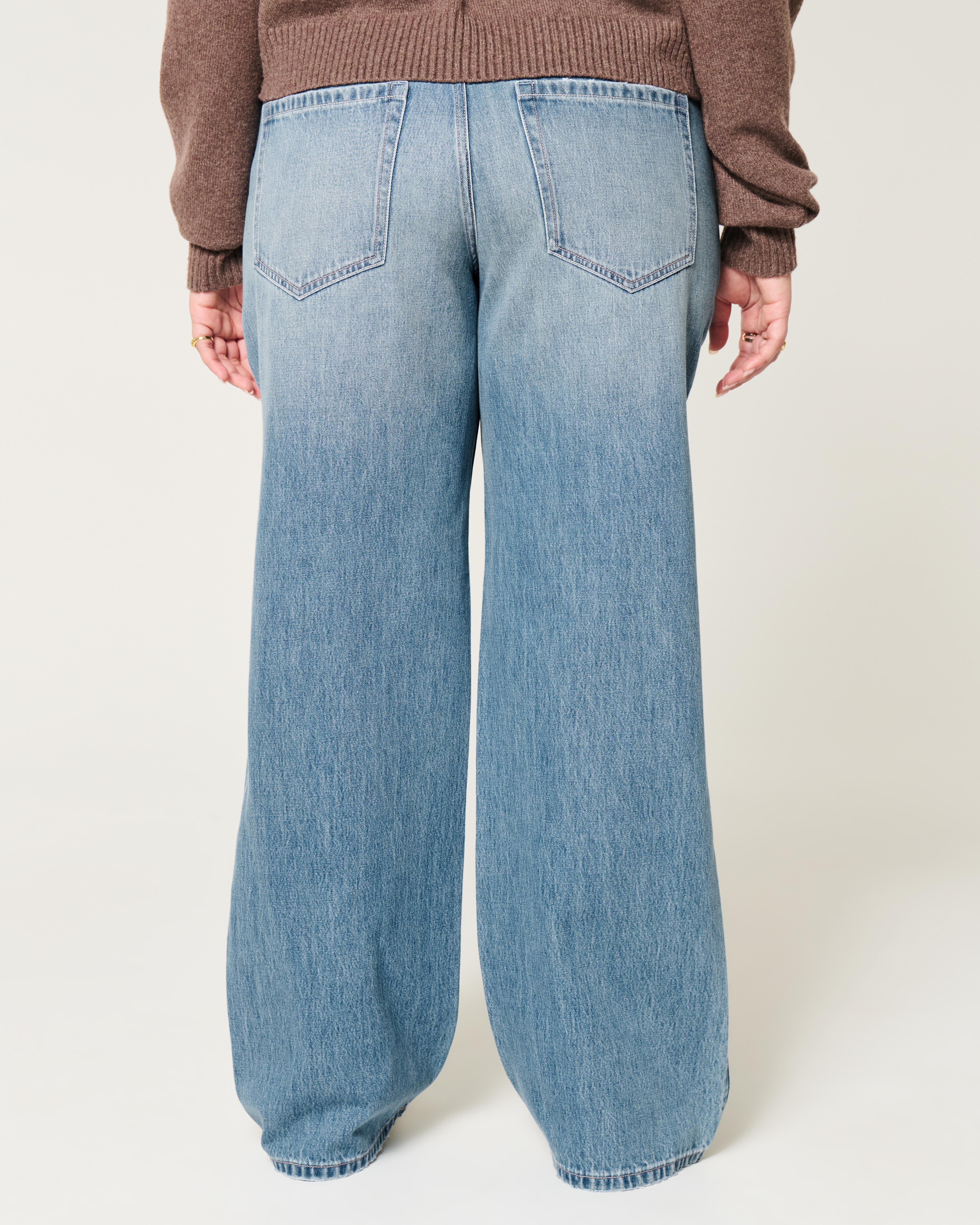 Low Rise Medium Wash Baggy Jeans