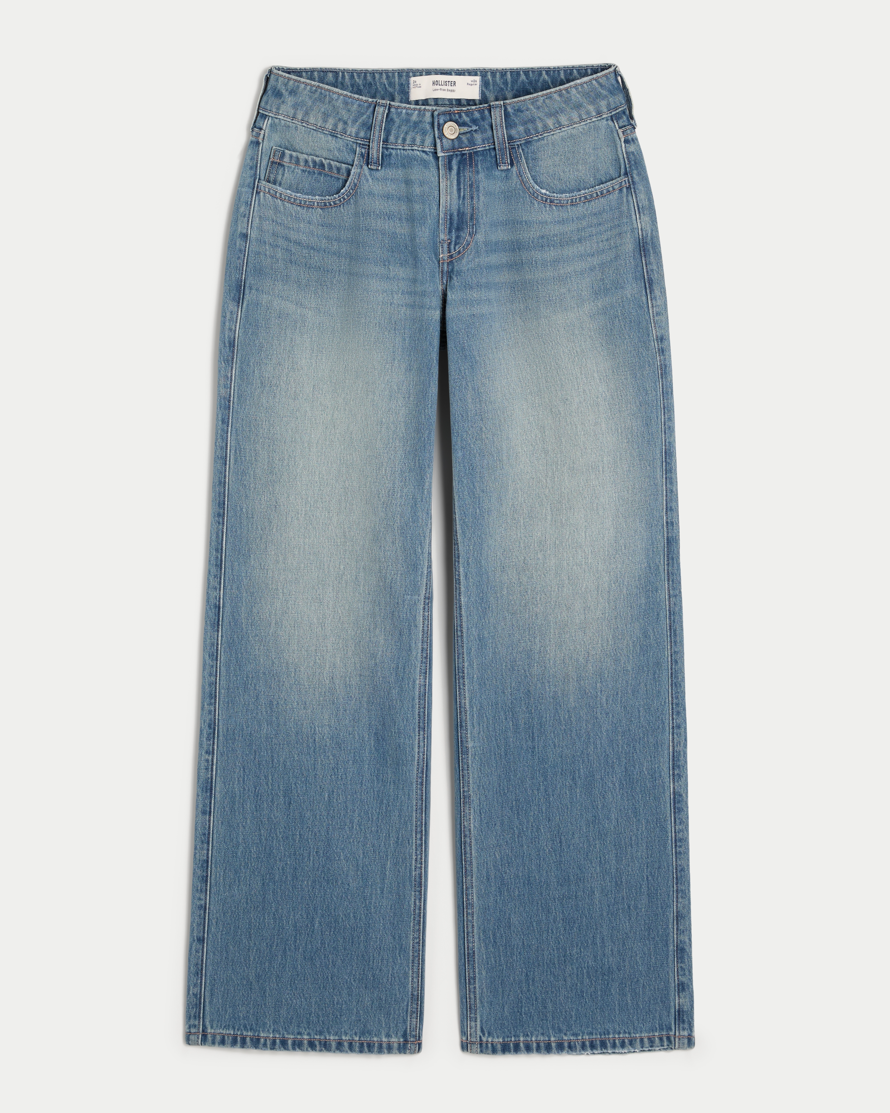 Low Rise Medium Wash Baggy Jeans